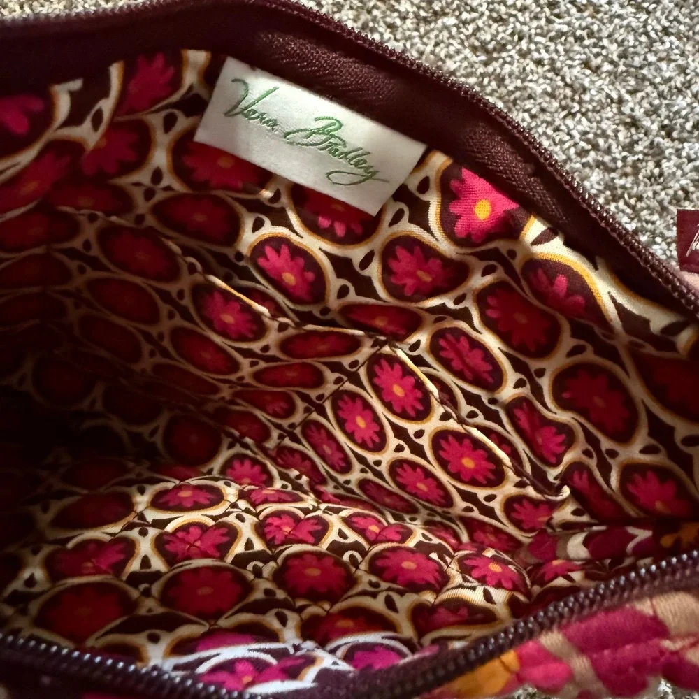 Vera Bradley Floral bow Quilted Shoulder‎ Bag Handbag Pink Brown Olivia Carnaby